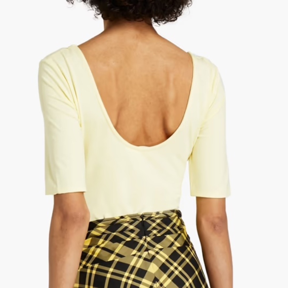 BA&SH low back yellow bodysuit size 1 ballerina style
